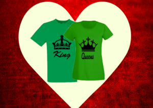 páros póló king and queen zöld