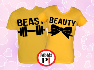 páros pólók beauty and beast citrom