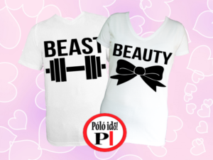 páros pólók beauty and beast fehér