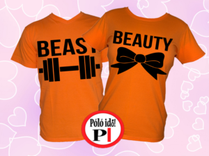 páros pólók beauty and beast narancs
