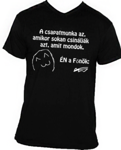 főnök póló fekete