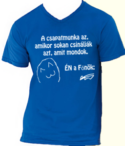 főnök póló kék