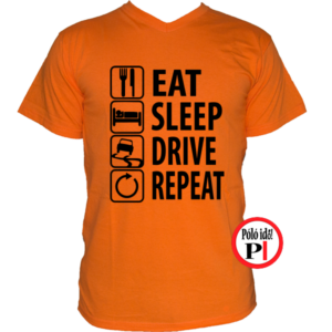 halálos iramban póló eat sleep drive narancs