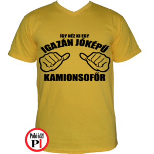 kamionos póló jóképű sofőr citrom