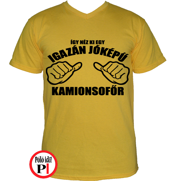 kamionos póló jóképű sofőr citrom
