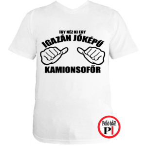 kamionos póló jóképű sofőr fehér