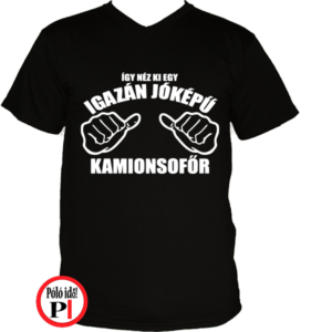 kamionos póló jóképű sofőr fekete