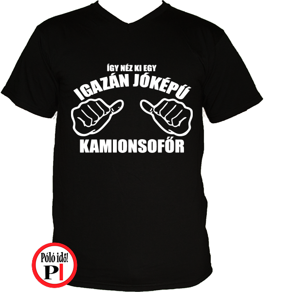 kamionos póló jóképű sofőr fekete