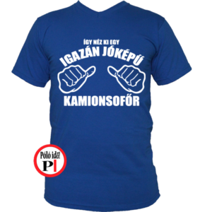 kamionos póló jóképű sofőr kék