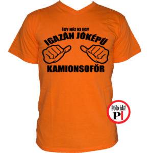 kamionos póló jóképű sofőr narancs