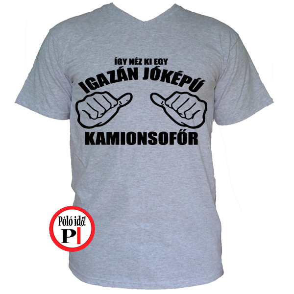 kamionos póló jóképű sofőr szürke