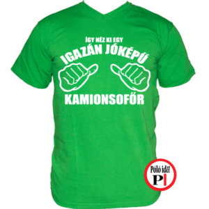 kamionos póló jóképű sofőr zöld