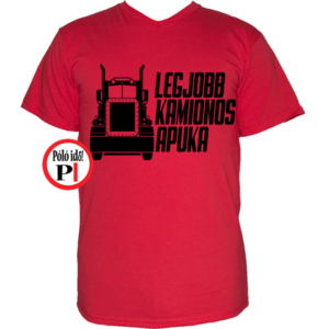 kamionos póló legjobb apuka piros