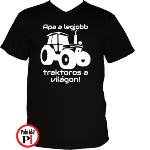 traktoros póló apa a legjobb fekete