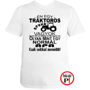 traktoros póló apuka vagyok fehér