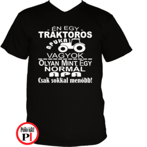 traktoros póló apuka vagyok fekete