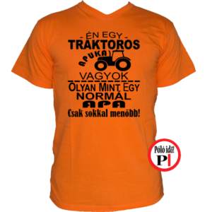 traktoros póló apuka vagyok narancs