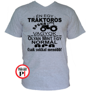 traktoros póló apuka vagyok szürke