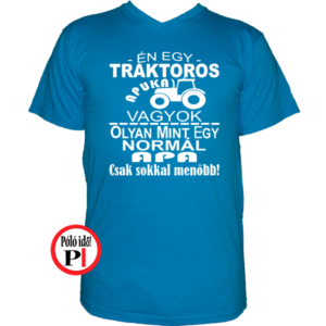 traktoros póló apuka vagyok világos kék