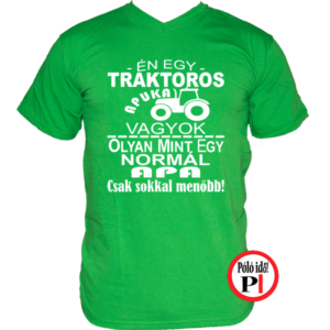traktoros póló apuka vagyok zöld