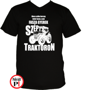 traktoros póló fasza gyerek fekete