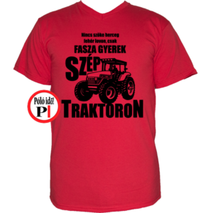 traktoros póló fasza gyerek piros