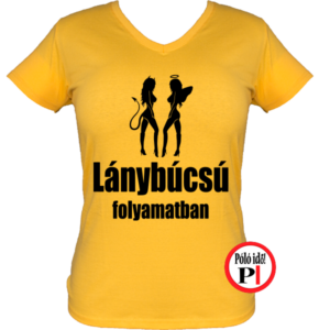 lánybúcsú folyamatban póló citrom