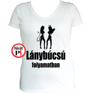 lánybúcsú folyamatban póló fehér