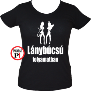 lánybúcsú folyamatban póló fekete