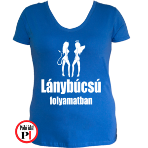 lánybúcsú folyamatban póló kék