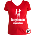 lánybúcsú folyamatban póló piros