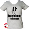 lánybúcsú folyamatban póló szürke