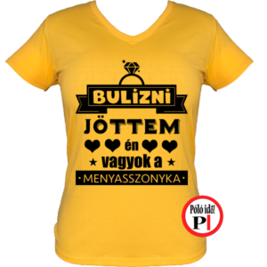 lánybúcsú póló menyasszony citrom
