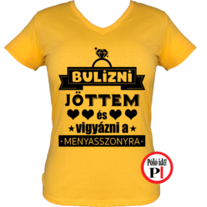 lánybúcsú póló menyasszonyra vigyázok citrom
