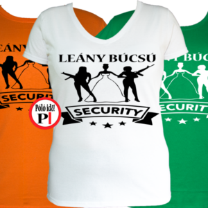 leánybúcsú security póló