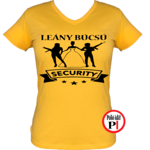leánybúcsú security póló citrom