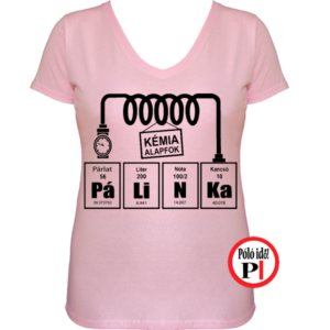 pálinkás kémia vicces póló pink női