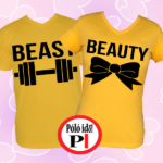 páros pólók beauty and beast citrom