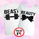 páros pólók beauty and beast fehér