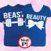 páros pólók beauty and beast kék
