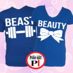 páros pólók beauty and beast kék