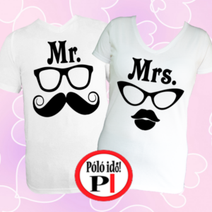 páros pólók mr and mrs fehér