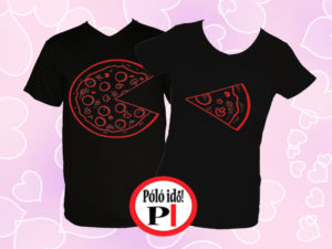 pizza páros pólók fekete