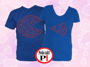 pizza páros pólók kék