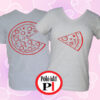 pizza páros pólók szürke