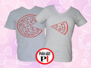 pizza páros pólók szürke