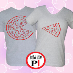 pizza páros pólók szürke