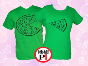 pizza páros pólók zöld
