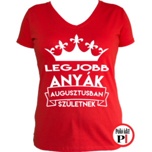 szülinapi póló augusztus piros