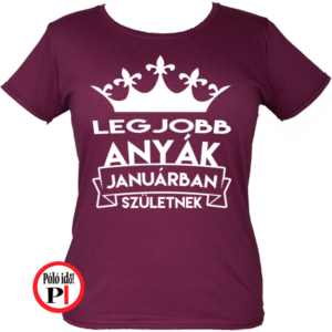szülinapi póló januárban burgundi